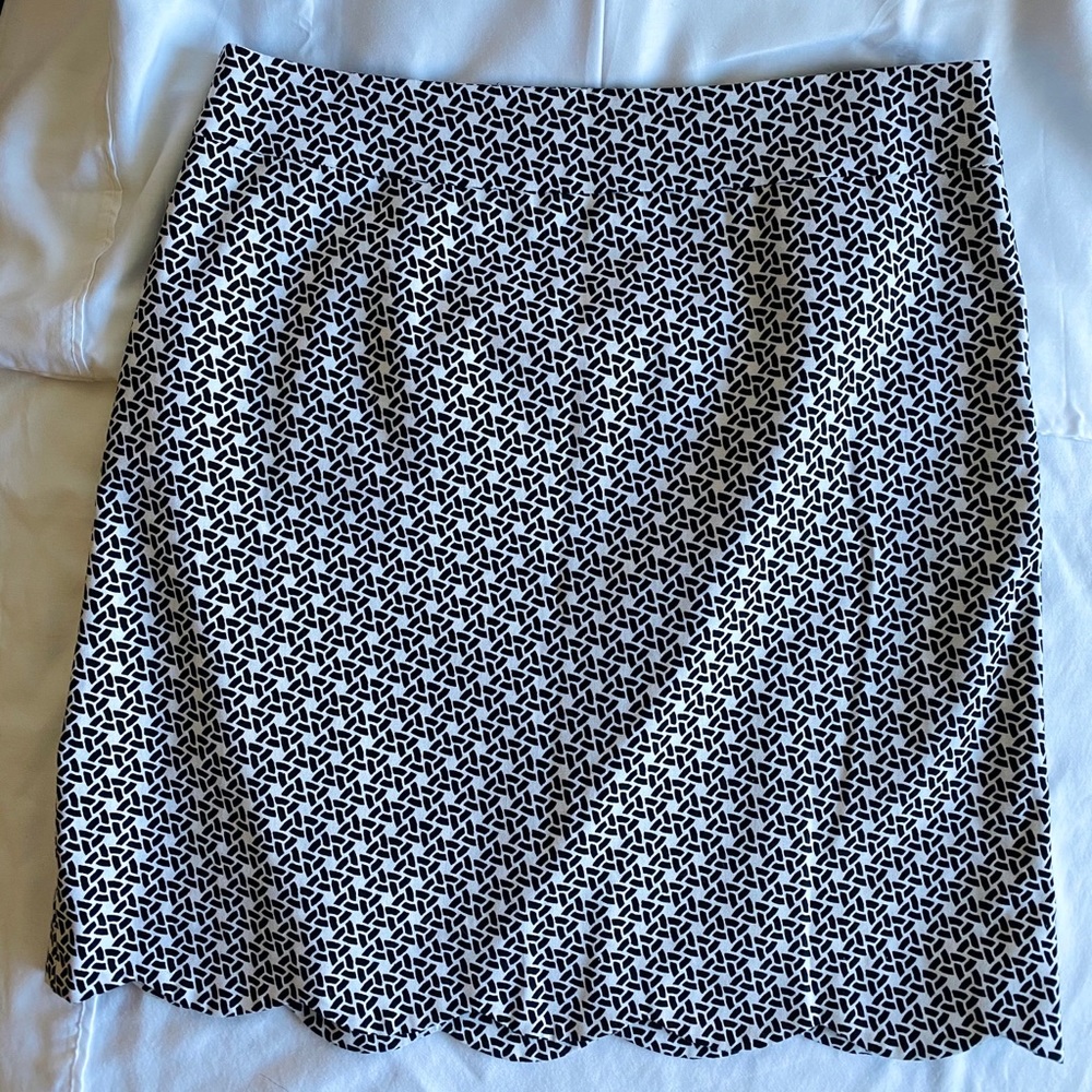 White and Black Scalloped Skirt - Talbots